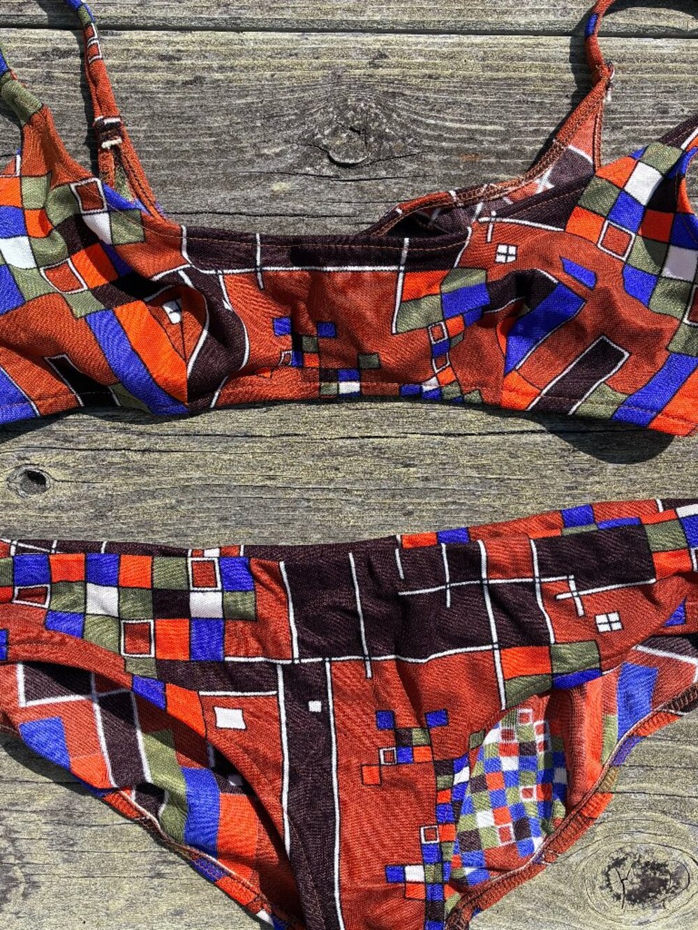Colorful print vintage bikini
